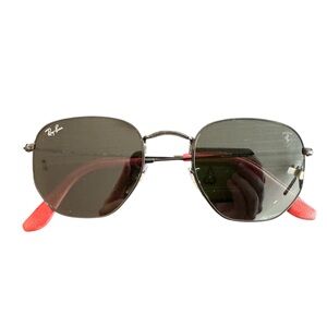 Ferrari Ray-Ban Black Sunglasses with Red Temples